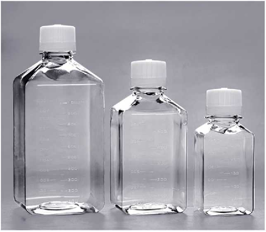 Square PET Media Bottles