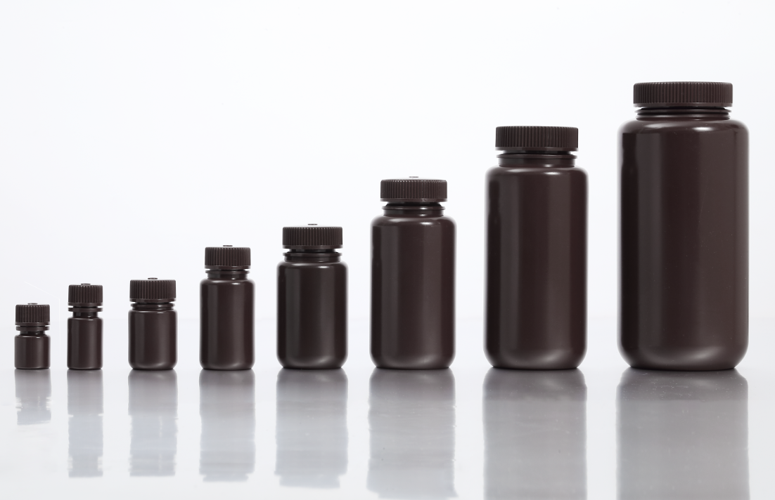 HDPE 125ML Amber Wide-mouth Reagent Bottle