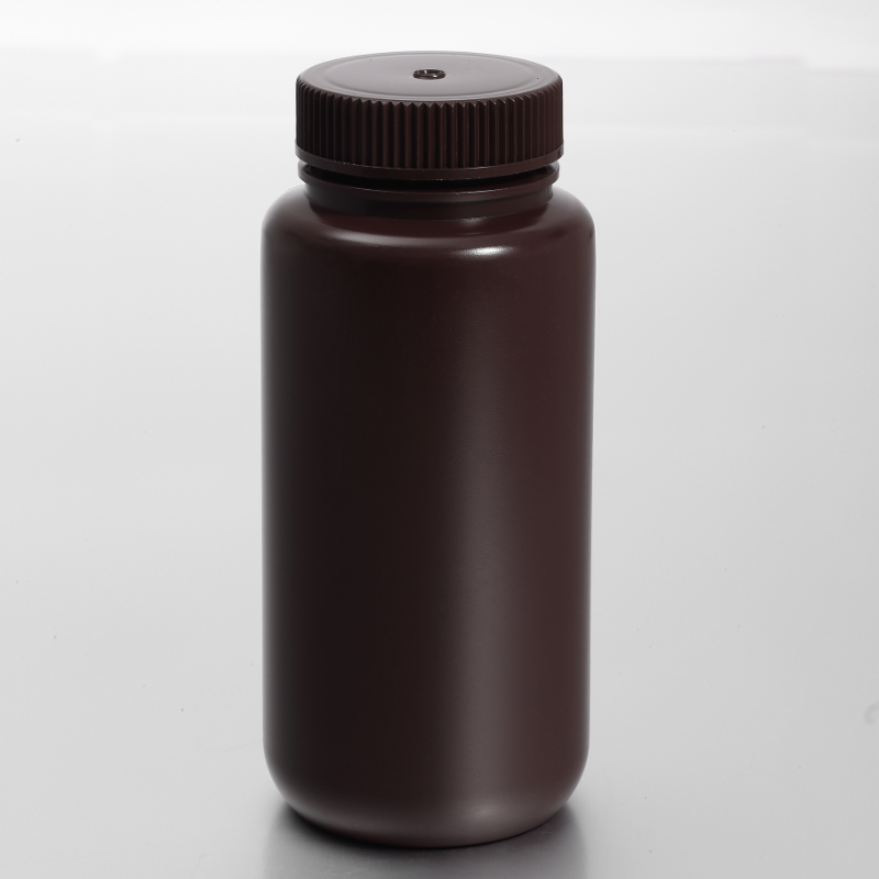 HDPE 500ML Amber Wide-mouth Reagent Bottle