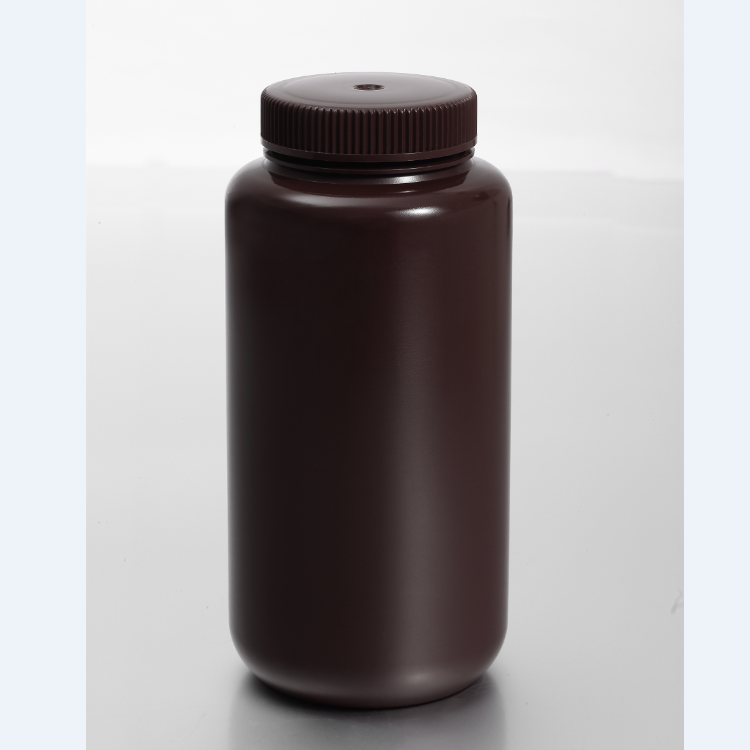 HDPE 1000ML Amber Wide-mouth Reagent Bottle