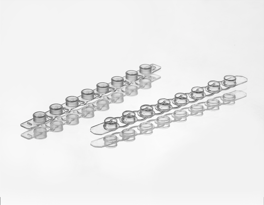 0.1ml Clear 8-Strip PCR Tubes with Flat Cap