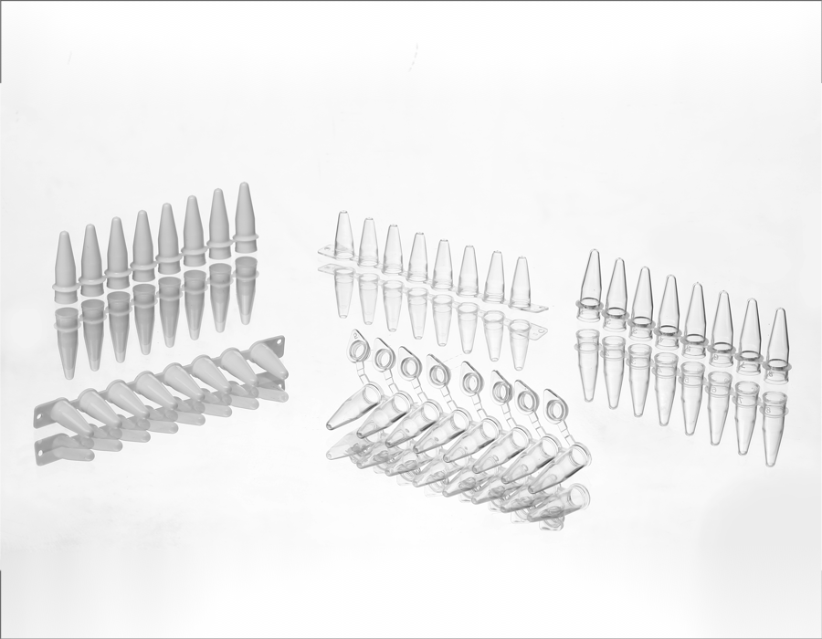 0.1ml 8-Strip PCR Tubes  With attached caps  Frosted