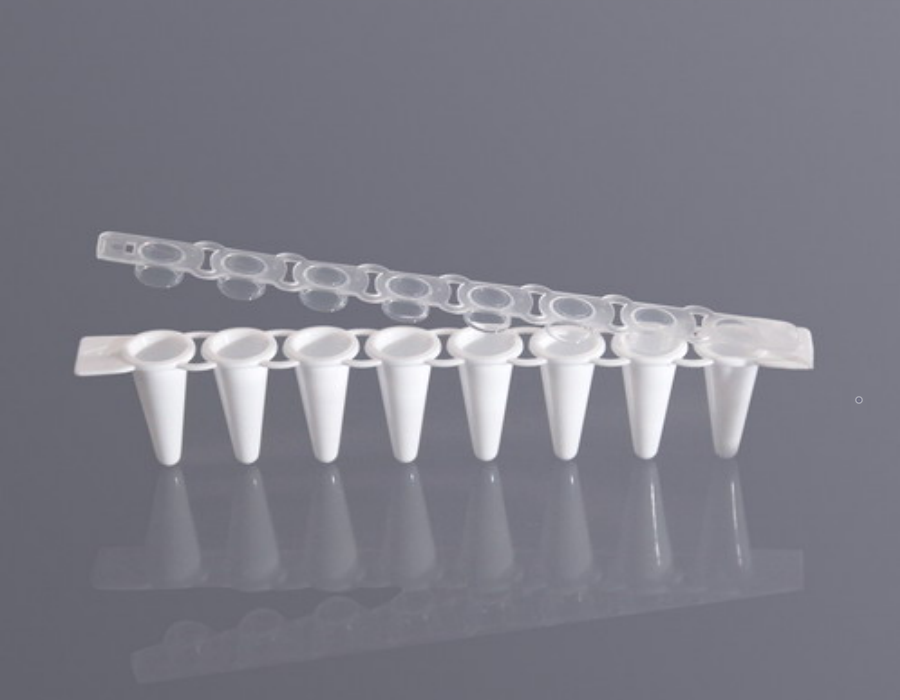 0.1ml White 8-Strip PCR Tubes with Flat Cap Suitful for Roche L480 Model